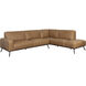 Brandi Camel Leather Sofa Chaise, RAF